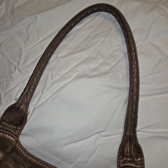 Cole Haan Metallic Bronze Leather Shoulder Bag - Picture 16 of 16